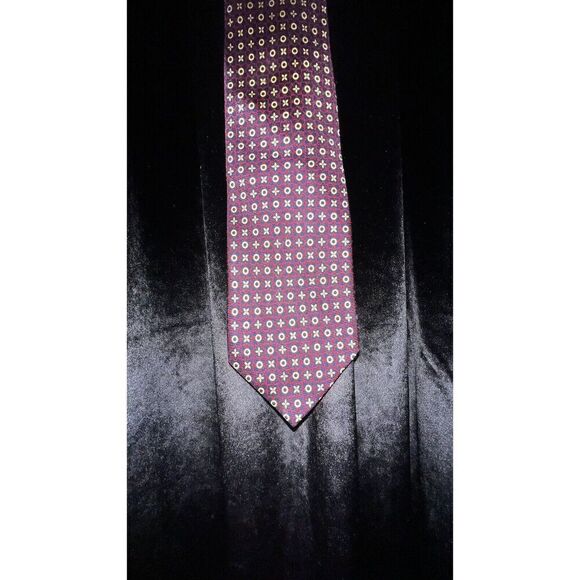 Vintage Silk Burberry London Men's Red, Blue, Gold, Tie, Luxury, Designer. - Picture 13 of 14